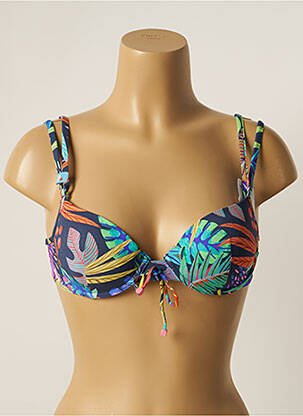 Haut de maillot de bain stretch haut soutien-gorge moulé bleu CHERRY BEACH femme