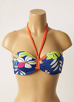 Haut de maillot de bain stretch haut soutien-gorge moulé bleu CHERRY BEACH femme