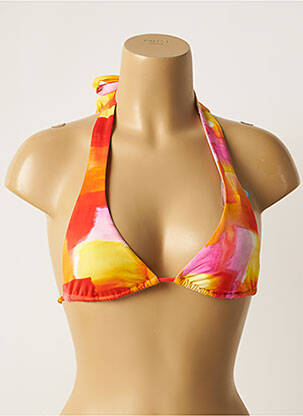 Haut de maillot de bain stretch haut triangles orange CHERRY BEACH femme