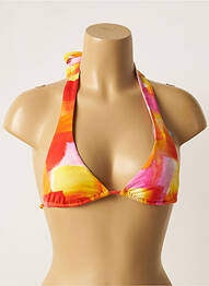 Haut de maillot de bain stretch haut triangles orange CHERRY BEACH femme