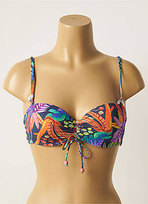 Haut de maillot de bain stretch haut soutien-gorge moulé bleu CHERRY BEACH femme