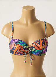 Haut de maillot de bain stretch haut soutien-gorge moulé bleu CHERRY BEACH femme