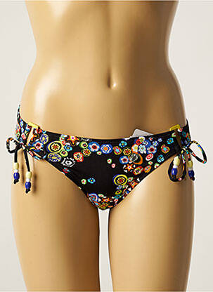 Bas de maillot de bain imprimé fleurs culotte noir CHERRY BEACH femme