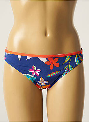 Bas de maillot de bain imprimé fleurs culotte bleu CHERRY BEACH femme