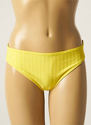 Bas de maillot de bain tissage satiné culotte jaune CHERRY BEACH femme