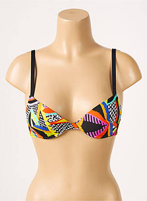 Haut de maillot de bain stretch haut soutien-gorge push-up noir ANTIGEL femme