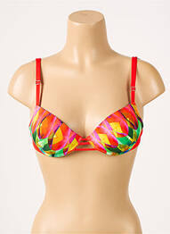 Haut de maillot de bain stretch haut soutien-gorge push-up rouge ANTIGEL femme