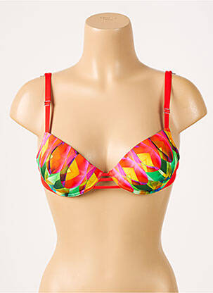 Haut de maillot de bain stretch haut soutien-gorge push-up rouge ANTIGEL femme