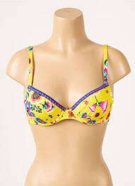 Haut de maillot de bain stretch haut soutien-gorge push-up jaune ANTIGEL femme