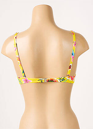 Haut de maillot de bain stretch haut soutien-gorge push-up jaune ANTIGEL femme