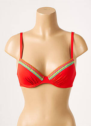 Haut de maillot de bain stretch haut soutien-gorge moulé orange ANTIGEL femme