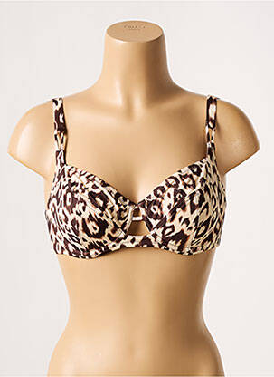 Haut de maillot de bain stretch haut soutien-gorge emboitant marron ANTIGEL femme