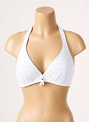 Haut de maillot de bain stretch haut soutien-gorge emboitant blanc ANTIGEL femme
