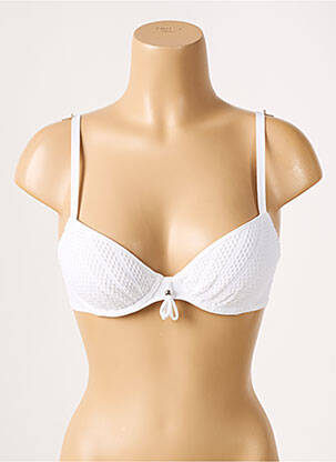 Haut de maillot de bain stretch haut soutien-gorge push-up blanc ANTIGEL femme