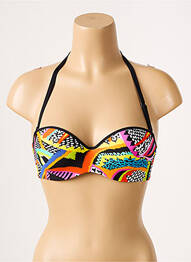 Haut de maillot de bain bretelles élastiquées amovibles haut soutien-gorge moulé noir ANTIGEL femme