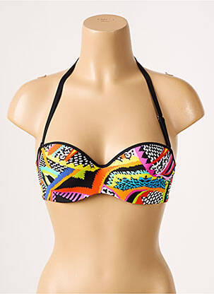 Haut de maillot de bain bretelles élastiquées amovibles haut soutien-gorge moulé noir ANTIGEL femme