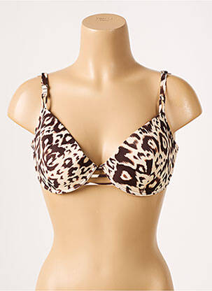 Haut de maillot de bain stretch haut soutien-gorge moulé marron ANTIGEL femme