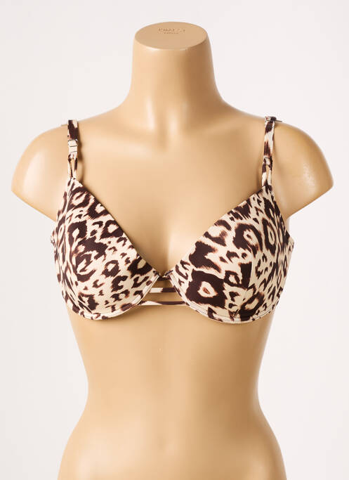 Haut de maillot de bain stretch haut soutien-gorge moulé marron ANTIGEL femme