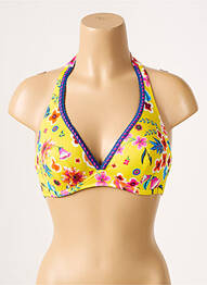 Haut de maillot de bain stretch haut soutien-gorge emboitant jaune ANTIGEL femme
