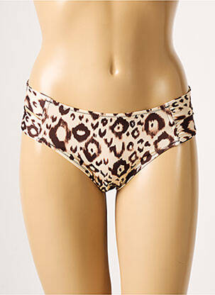 Bas de maillot de bain effet matière satinée culotte marron ANTIGEL femme