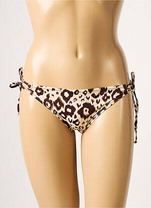Bas de maillot de bain fermeture liens à nouer bikini marron ANTIGEL femme