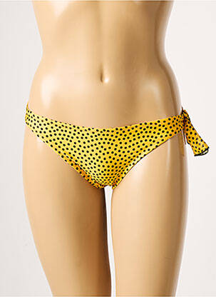 Bas de maillot de bain effet matière satinée bikini jaune ANTIGEL femme