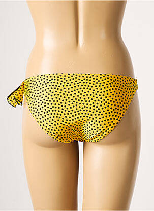 Bas de maillot de bain effet matière satinée bikini jaune ANTIGEL femme