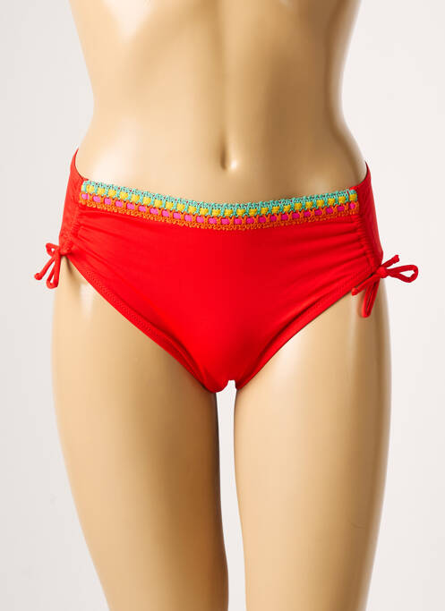 Bas de maillot de bain effet matière satinée culotte rouge ANTIGEL femme