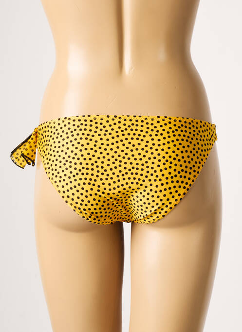 Bas de maillot de bain effet matière satinée bikini jaune ANTIGEL femme
