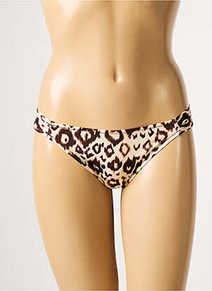 Bas de maillot de bain effet matière satinée culotte marron ANTIGEL femme