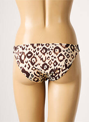 Bas de maillot de bain effet matière satinée culotte marron ANTIGEL femme