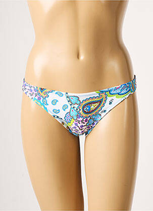 Bas de maillot de bain effet matière satinée culotte bleu ANTIGEL femme