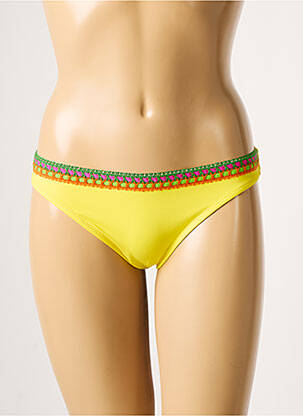 Bas de maillot de bain effet matière satinée culotte jaune ANTIGEL femme