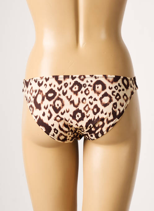 Bas de maillot de bain effet matière satinée culotte marron ANTIGEL femme