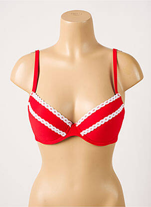 Haut de maillot de bain stretch haut soutien-gorge push-up rouge ANTIGEL femme