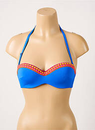 Haut de maillot de bain stretch haut bandeau bleu ANTIGEL femme