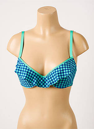 Haut de maillot de bain stretch haut soutien-gorge moulé bleu ANTIGEL femme