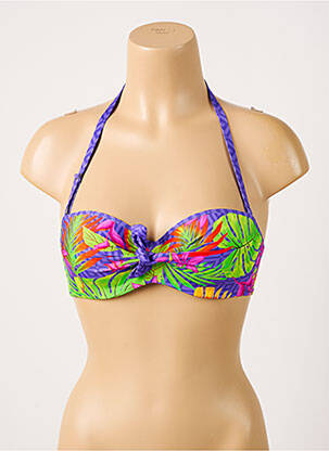 Haut de maillot de bain stretch haut soutien-gorge balconnet violet ANTIGEL femme