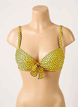 Haut de maillot de bain stretch haut soutien-gorge push-up jaune ANTIGEL femme