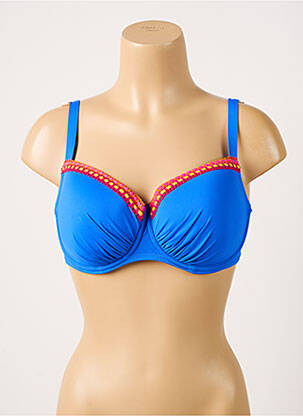 Haut de maillot de bain stretch haut soutien-gorge moulé bleu ANTIGEL femme
