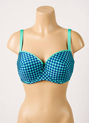 Haut de maillot de bain stretch haut soutien-gorge moulé bleu ANTIGEL femme