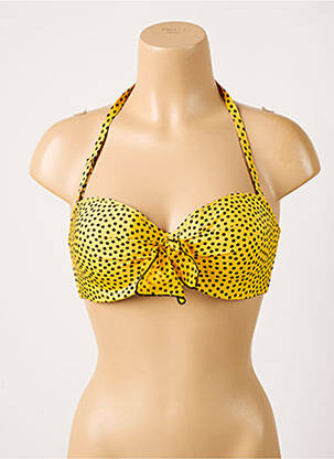 Haut de maillot de bain stretch haut soutien-gorge balconnet jaune ANTIGEL femme