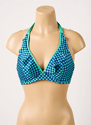 Haut de maillot de bain stretch haut soutien-gorge emboitant bleu ANTIGEL femme