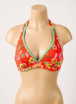 Haut de maillot de bain stretch haut soutien-gorge emboitant rouge ANTIGEL femme
