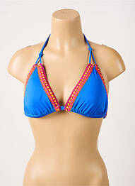 Haut de maillot de bain stretch haut soutien-gorge avec mousse de rembourrage amovible bleu ANTIGEL femme
