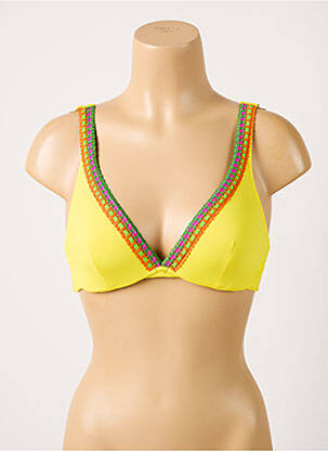 Haut de maillot de bain stretch haut soutien-gorge emboitant jaune ANTIGEL femme