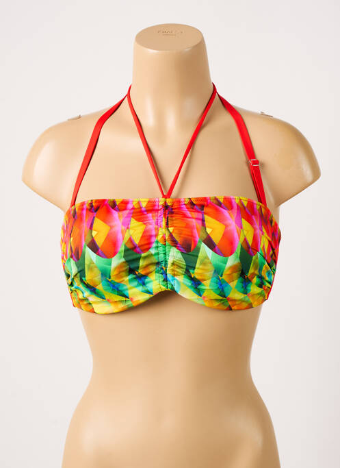 Haut de maillot de bain stretch haut bandeau rouge ANTIGEL femme