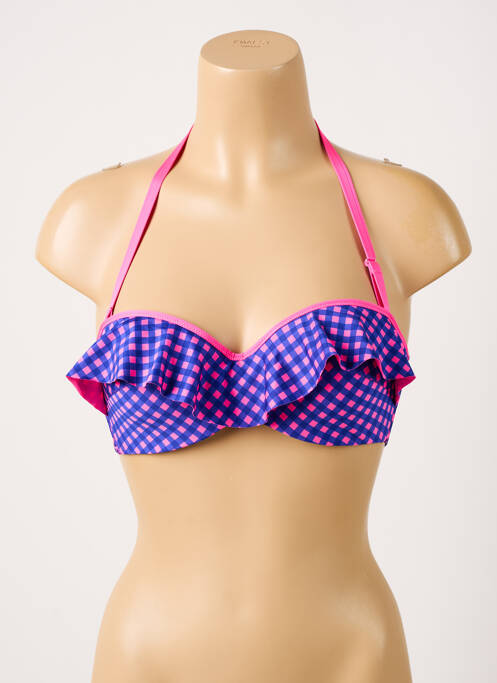 Haut de maillot de bain stretch haut soutien-gorge balconnet violet ANTIGEL femme
