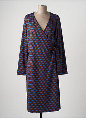 Robe mi-longue manches longues manches longues bleu MARIA BELLENTANI femme