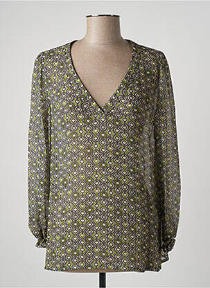 Blouse légère et transparente manches longues vert MARIA BELLENTANI femme